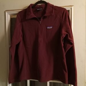 Patagonia Women's Maroon 1/4 Zip-Up Fleece Top